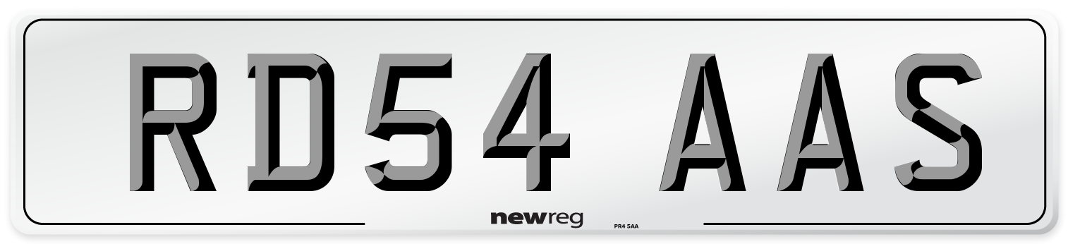 RD54 AAS Number Plate from New Reg